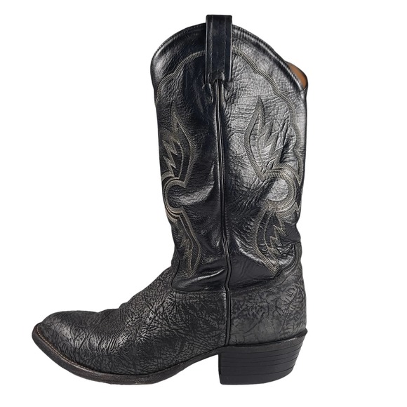 Tony Lama Other - Tony Lama Black Gray Leather Vintage  Cowboy Boots 6250 10 1/2 EE